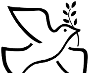 Drawing of dove carrying olive branch